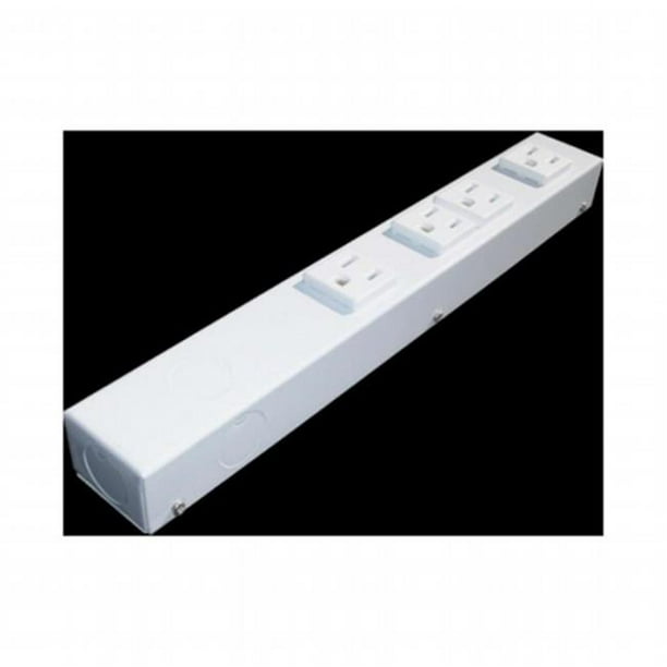 e-dustry EPS-H104NVW 4 Outlet Hardwired Power Strip, 12 in. - White ...