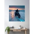 thumbnail image 2 of Motorcycle Adventure On Frozen Landscape Poster Wall Art, Modern Wall Decor, 16x16 UNFRAMED, 2 of 3