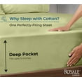 thumbnail image 2 of Royale Linen 100% Organic Cotton Fitted Sheet - Percale Weave - Super Soft Deep Pocket Bottom Sheets - Sage Green Elastic Sheet King Cal Size - California King Fitted Sheet - (72"x84"+15", SageGreen), 2 of 9