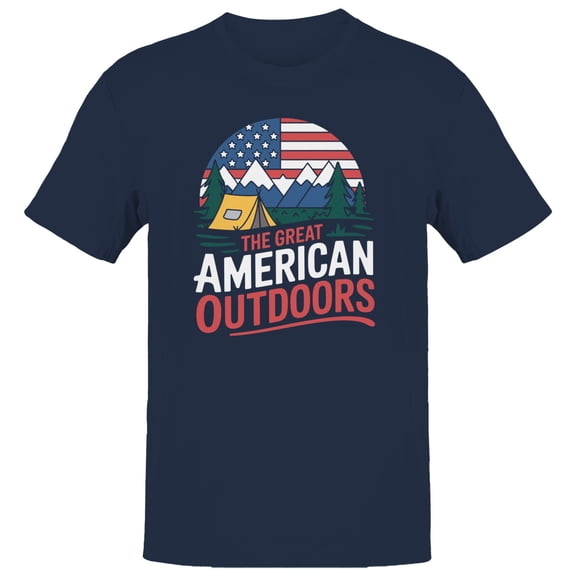 Smartprints Great American Outdoors Camping Men's T-shirt, Navy, S