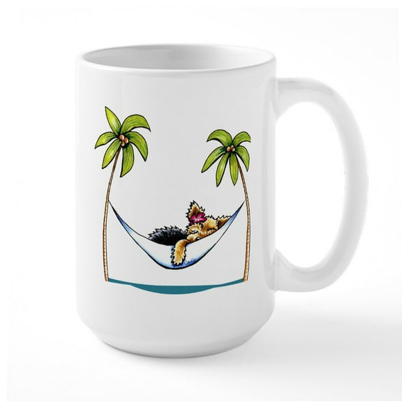 CafePress - Yorkie Island Princess Mug - 15 oz Ceramic Large White Novelty Mug
