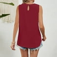 thumbnail image 5 of purcolt Womens Chiffon Tank Top Pleated Sleeveless Crew Neck Flowy Shirt Dressy Casual Loose Fit Tunic Blouse Summer Beach Tops, 5 of 5