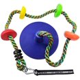 thumbnail image 4 of BCGI Tree Swing Multicolor Climbing Rope with Platforms Kids Disc Swing Seat Set Outdoor Backyard Playground Playset Accessories Including Bonus Hanging Strap and Carabiner (Colorfull + Blue), 4 of 4