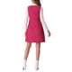 thumbnail image 3 of Vestido de Tweed INSPIRE CHIC sin mangas para mujeres con escote cuadrado y botones, vestido tipo pinafore M Rosa Fucsia, 3 of 6