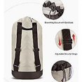 thumbnail image 4 of Mochila Bolsa De Lavandería, Mochila De Lavandería Con Correas Para Los Hombros Y Bolsillo De Malla Mochila De Nylon Duradera Bolsa Para Cesto De Ropa Con Cierre De Cordón Para Coll, 4 of 5