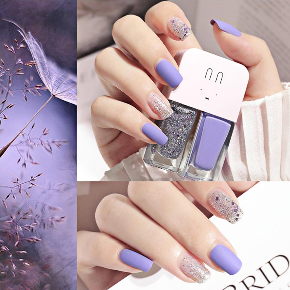2 Colors Nail Polish Non-Toxic Quick Drying Nail Polish Glossy Longwear Nail Polish