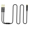 thumbnail image 1 of Auriculares Splitter jinwen adaptador de PC negro 115cm, 1 of 6