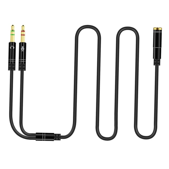 Auriculares Splitter jinwen adaptador de PC negro 115cm