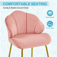thumbnail image 4 of FullFurnique Modern Velvet Accent Chair with Shell-shaped Backrest, Pink, 4 of 10