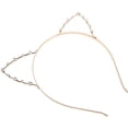 thumbnail image 2 of FELTECHELECTR Diadema de diamantes de imitación con orejas de gato para fiesta de disfraces (dorada), 2 of 3
