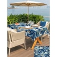 thumbnail image 5 of Outdoor Tablecloth with Umbrella Hole for Patio/Picnic/Party/Camping, Blue Peonies Waterproof Table Cloth Rectangle Table Cover Washable, Retro Flowers Country Floral Wood Board (52"x 70"), 5 of 9