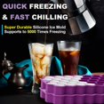 thumbnail image 3 of 2 Pack Ice Cube Trays, Flexible Silicone Ice Tray with Stackable Lid and Easy-Release 74-Ice Cube Molds for Cocktail, Whiskey, Baby Food, Chocolate, Freezer, Dishwasher Safe & BPA Free (Purple), 3 of 5