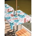 thumbnail image 2 of Outdoor Tablecloth with Umbrella Hole for Patio/Picnic/Party/Camping, Blue Red Coral Waterproof Table Cloth Square Cover Washable, Coastal Nautical Summer Beach (54"x 54"), 2 of 8