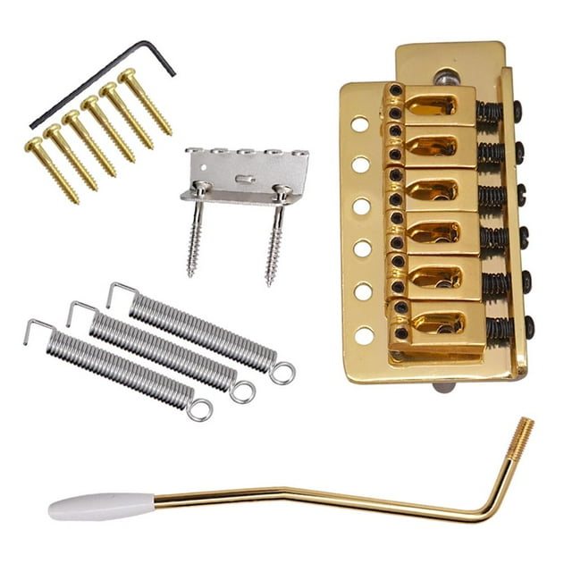 Ensemble de Remplacement de Selle et Pont de Guitare en Zinc pour Guitare Électrique - Or, as