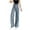 Blue, variant on ABATAB Plus Size Jeans for Women Wide Leg Pull on Casual Jeans Boyfriend Loose Baggy Fashion Denim Trousers with Pockets