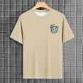 thumbnail image 5 of kpoplk Men's T-Shirt Big and Tall Relaxed Fit Short Sleeve Crew Neck Soft Cotton Casual Summer Tee Top Size XXXL,Beige, 5 of 7