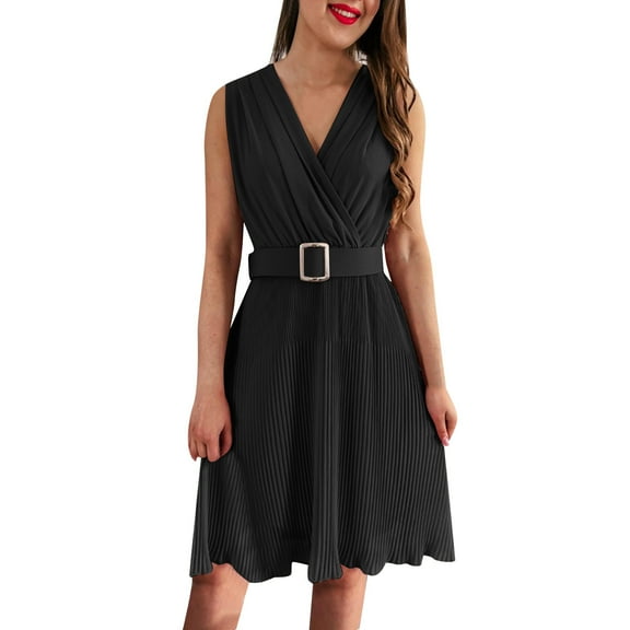 Sngxgn Women's Summer Sleeveless/Short Sleeve Floral Print Casual Flowy Long Dress(Black,S)