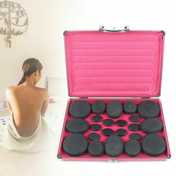 Professional Portable Massage Stone Heater Kit with 20Pcs Therapy Hot Rocks Beauty Spa Warmer Box
