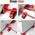 thumbnail image 4 of 2026 New Furniture Lift Mover Tool Set, Upgrade Furniture Movers Sliders Furniture Lifter Tool, Furniture Movers with Adjustable Height Lifting Tool Lever & 4 Wheels, Mover Dolly Sliders Tool (Red), 4 of 7
