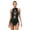 C Black, variant on Xnihocha Women's Latin Jazz Dance Leotard Dress Sparkling Sequin Dance Performance Bodysuit+Hat+Gloves A Black XXL