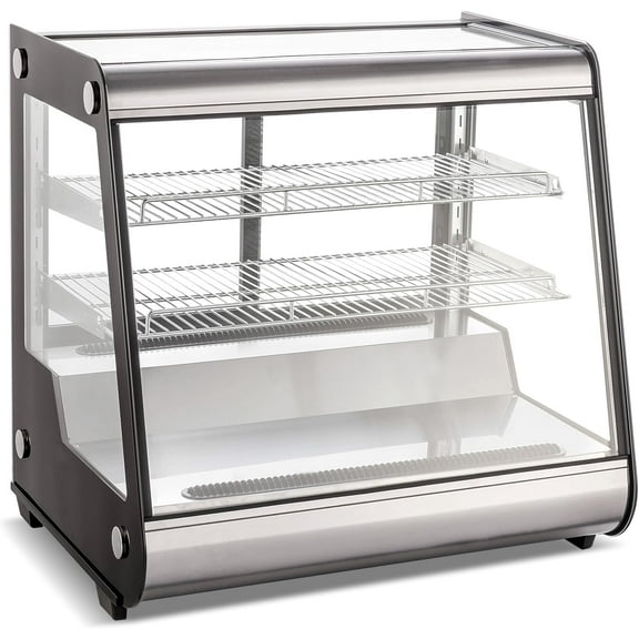 Homhougo Commercial Display Cake Refrigerator,5.3 Cu.Ft,Steel,Commercial Refrigerator Display Case,3-Tiers,LED Countertop Pastry Display Case,Tempered Glass Door, for Store,Cafe, Bakery,Restaurant