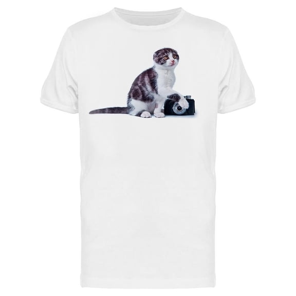 Scottish Kitten With Camera Tee Men's -Image by Shutterstock Men's T-shirt