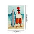 thumbnail image 4 of AMHNF Beach Rooster with Surfboard Linen Garden Flag for Spring Summer Home Outdoor Garden Yard Door Decor 12x18 inch, 4 of 5