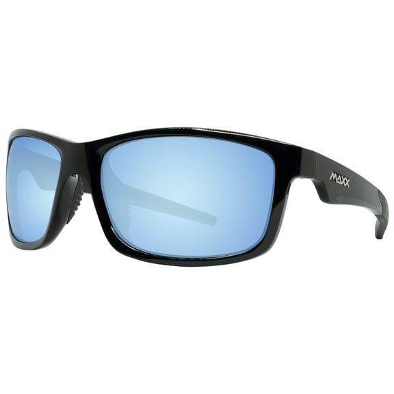 Maxx Retro 2.0 Blue Mirrored Smoke Lenses Black Frame Sports Sunglasses