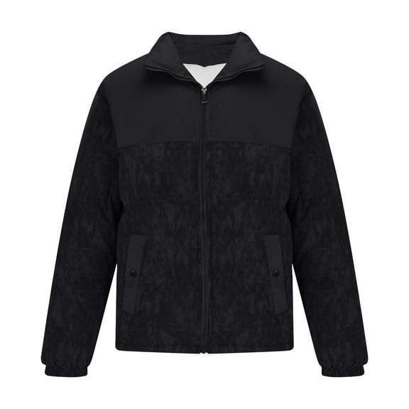 Maoxin Men's Jacket Men's Fashion Solid Color Long Sleeve Hoodless Casual Outwear Jackets Black L