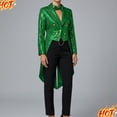 thumbnail image 2 of JOANKDMI Unisex Adult Ringmaster Showman Steampunk Magician Costume Sequined Tailcoat Jacket with Chain Details for Circus Carnival Party Stage Fancy Dress Garments, 2 of 8