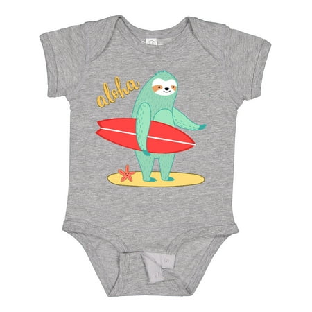

Inktastic Beach Sloth Surfing Aloha Gift Baby Boy or Baby Girl Bodysuit