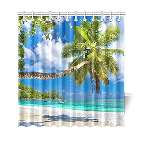 BPBOP Palm Tree Leaves Shower Curtain, Tropical Palm Tree Polyester