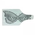 thumbnail image 1 of Folk Cutting Board, Black and White Butterfly Design with Various Elements from Eastern Civilizations, Tempered Glass Cutting and Serving Board, Wine Bottle Shape, White and Black, by Ambesonne, 1 of 1