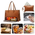 thumbnail image 2 of Bolso tote para mujer con compartimento térmico para almuerzo - Maletín para portátil 16.5" resistente al agua - Incluye neceser - Ideal para oficina, viajes y uso diario - Piel sintética, 2 of 7