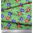 thumbnail image 2 of Soimoi Poly Georgette Fabric Leaves & Azalea Floral Print Fabric by The Yard 52 Inch Wide, 2 of 3