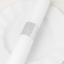 Efavormart 50 Pack Silver Glitter Paper Napkin Rings, Disposable Napkin Holders - 1.5"
