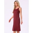 thumbnail image 4 of DARING DIVA Women's Sleeveless Double Spaghetti Strap V Neck Nightgown M Red, 4 of 7