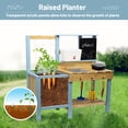 thumbnail image 6 of Kids Potting Bench, Wood Outdoor Kitchen with Planter Box, Wooden Toy Gardening Center with Sink & Faucet, Blackboard, Garden Accessories, Storage Shelf, 6 of 6