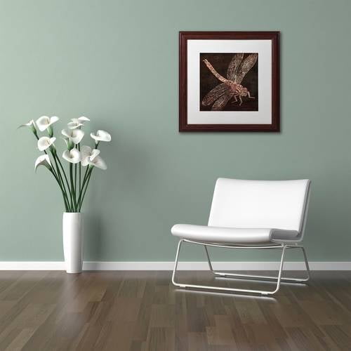Trademark Fine Art "Dragonfly" Canvas Art by Color Bakery White Matte, Wood Frame