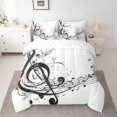 thumbnail image 2 of Homewish Black Musical Note Twin Bedding Sets 7-Piece, Modern Pop Music Bedding Comforter Set, Teens Kids Boys Girls Reversible Sheet Sets, Luxury Bedroom Decor, 2 of 7