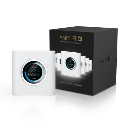AmpliFi HD WiFi Router by Ubiquiti Labs, Seamless Whole Home Wireless Internet Coverage, HD WiFi Router with Touchscreen Display, 4 Gigabit Ethernet, 1 WAN Port, Ethernet Cable, Expandable Mesh (Best Wireless Router Gigabit Ethernet)