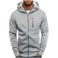 thumbnail image 2 of PNTUTB Men's Hooded Jacket with Multi-pocket Long Sleeve Printed Zipper Hoodie Coat Casual Outerwear, 2 of 6