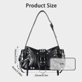 thumbnail image 6 of Sunyuer Y2K Rivet Shoulder Bag for Women, Vintage Crinkled PU Leather Underarm Handbag, Punk Studded Crossbody Purse, Fashion Adjustable Strap Biker Bag for Daily Commute, 6 of 6
