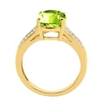 thumbnail image 5 of Mauli Jewels Rings for Women 2.52 Carat Oval Peridot and Diamond Ring 4-Prong 10K Yellow Gold, 5 of 6