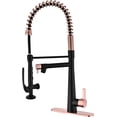 thumbnail image 3 of Robinet de Cuisine à une Poignée de Style Commercial en Acier Inoxydable, Pré-Rinçage, à Bec Rétractable, Robinets d'Évier de Cuisine en Nickel Brossé, Robinet d'Évier Rétractable, 3 of 6