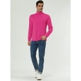 thumbnail image 4 of Unique Bargains Men's Pullover Lightweight Long Sleeve Top Turtleneck T-Shirt 40 Rose Red, 4 of 7