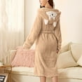 thumbnail image 2 of Plus Size Bathrobe for Women Fleece Women's Nightgowns & Sleepshirts Oversize Fitness Women's Robes House Womens Robe Khaki, 2 of 8