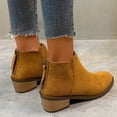 thumbnail image 3 of NECHOLOGY Botas Mujer Adulto Femenino Zapatos Botines de mujer Botas de mujer con cremallera trasera y tacón grueso puntiagudo de tamaño de otoño e invierno (Khaki, 7.5), 3 of 7