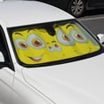 thumbnail image 2 of Yellow Smiles Auto Sun Shade for Car SUV Truck - Smilin\' Family - Double Bubble Foil Jumbo Folding Accordion for Windshield, 2 of 11