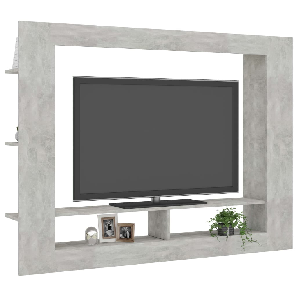 Kepooman Modern Floor-Standing Wooden TV Wall, 2-layer TV Cabinet with 6 Back Shelves for Living Room, Wood Color Kepooman Modern Floor-Standing Wooden TV Wall, 2-layer TV Cabinet with 6 Back Shelves for Living Room, Wood Color
